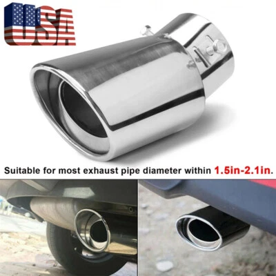 Silenciador de cola de tubo de escape redondo de acero inoxidable punta cromada accesorios para automóviles Foto 1 de 4