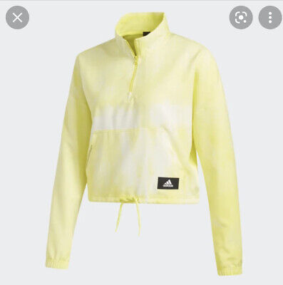 Adidas Essentials Women’s ID Windbreaker In Shock Yellow Size Small Half Zip • 25€