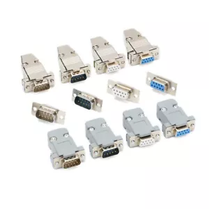 Female/Male Plug Socket DB9 9Pin D-SUB Solder Type Connector Metal/Plastic Shell - Picture 1 of 18
