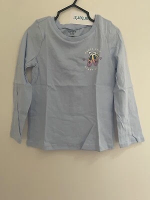 Camisa Carters Niños Niña Baile Tu Corazón Ballet Algodón Manga Larga Azul Talla 4 Foto 1 de 3