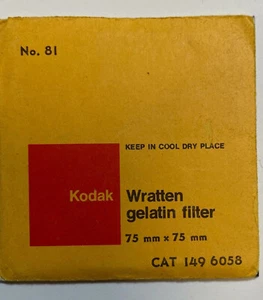 KODAK Wratten Gelatine FILTER NR. Nr. 81 3" oder 75mm Vierkant - Bild 1 von 2
