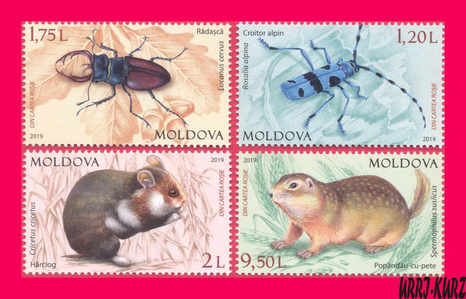 MOLDOVA 2019 Nature Fauna Insects Beetles Mammals Rodents 4v Mi1092-95 Sc1027-30 - Image 1 of 1