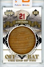 CURT FLOOD 2022 Leaf Lumber Off the end of the BAT KNOB #d 1/1