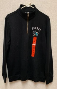 NHL San Jose Sharks Sweater Men’s Medium Black Pullover Logo Long Sleeve - Picture 1 of 9