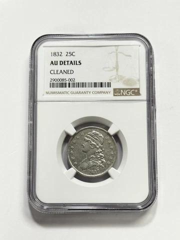 1832 Capped Bust Silver Quarter Very Rare U.S. Coin NGC AU-Details Cleaned #3997 Cover
