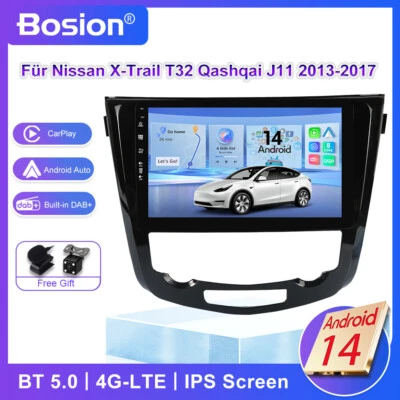 DAB+4G Android14 Autoradio Stereo GPS CarPlay Für Nissan X-Trail T32 Qashqai J11 - Bild 1 von 4