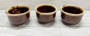 6 McCoy Custard Cups Brown Drip Stoneware Small Bowls 2.25" E2 - Picture 1 of 9