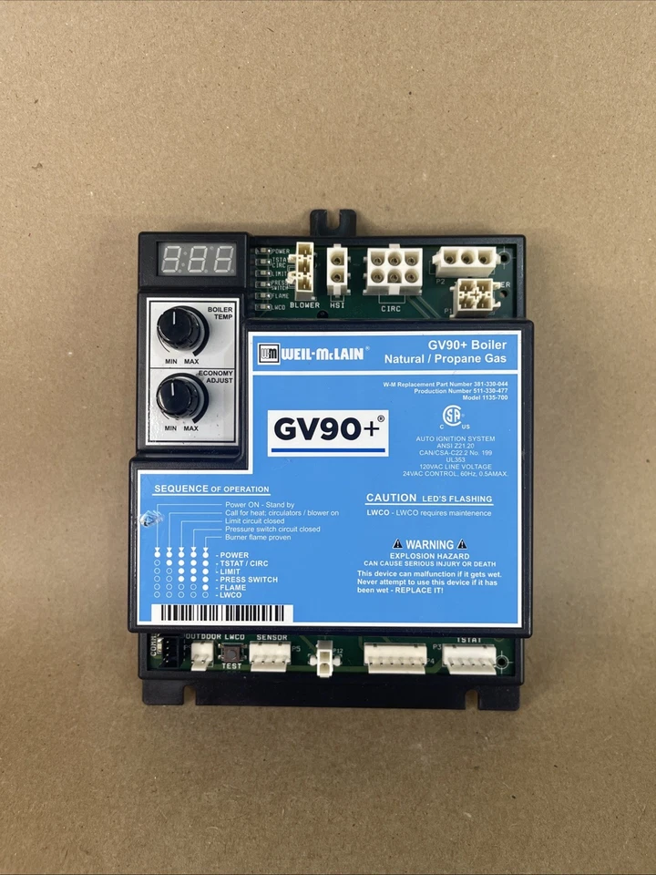 OEM Weil-McLain 381-330-044 Control de encendido 511-330-477 Modelo 1135-700 (C1) Foto 1 de 4