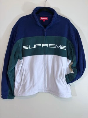 Authentic Supreme FW23 Polartec Zip Jacket Navy Green White Men’s Large - Image 1 of 4