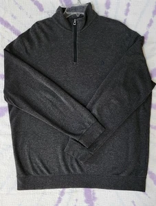 Polo Ralph Lauren Men's Luxury Jersey Quarter-Zip Pullover Sweater Grey XL - Picture 1 of 24