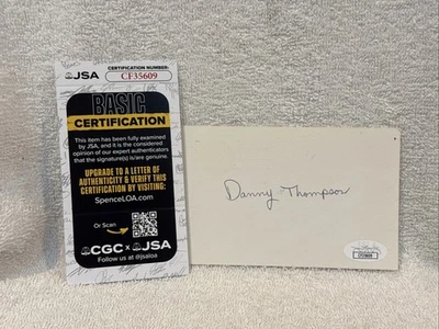 VERY RARE Danny Thompson AUTOGRAPHED 3x5 Index Card, Minnesota Twins, JSA-NICE! - Image 1 of 4