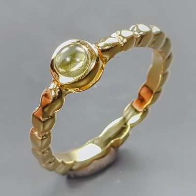 Jewellery Natural Peridot Ring 925 Sterling Silver Size 5.5 /R438009 - Image 1 of 4