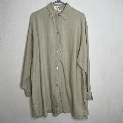 Neiman Marcus 100% Linen Textured Long Sleeve Preppy Coastal Shirt Men Size 10 - Image 1 of 4