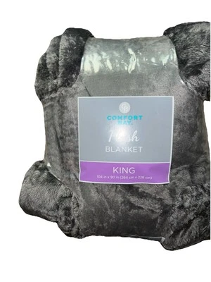 Comfort Bay Plush King Size Gray Blanket - Image 1 of 3