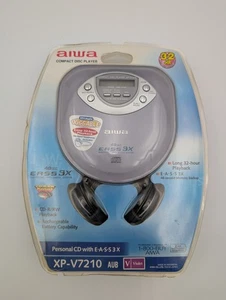 Neu Aiwa tragbarer CD-Player mit Nackenbügel Kopfhörer XP-V7210 AUB in Violett EASS 3X - Bild 1 von 21