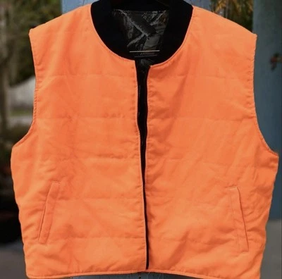 Realtree Camo Blaze Orange Reversable Vest *No Tag Likely Men's XL Meas 25" -  - Image 1 of 4
