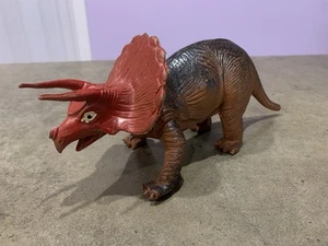 Imperial 1985 Triceratops cara roja dinosaurio vintage clásico años 80 figura juguete - Imagen 1 de 7