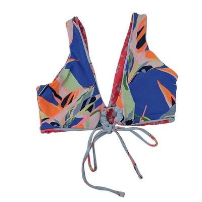 Top de Bikini Reversible Estampado Maaji Corbata Frontal Talla XS Tropical Playa Isla Niña Foto 1 de 4