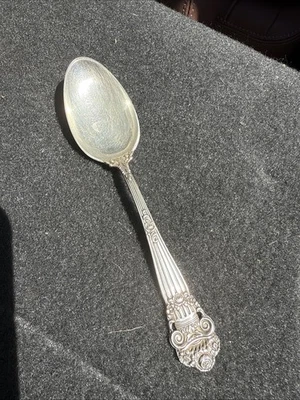 Antigua cucharadita de plata de ley 925 de 1898 de cinco en punto toalla georgiana Foto 1 de 4