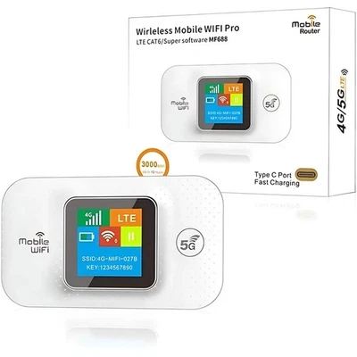 MODEM ROUTER WIFI PORTATILE GSM SIM 4G/5G MF688 300MBPS MOBILE CON DISPLAY LED - Immagine 1 di 4