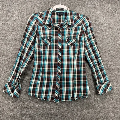 Camisa Ariat Pendleton Feminina S Xadrez Metal Snap On Back Studded Western Ranch - Imagem 1 de 4