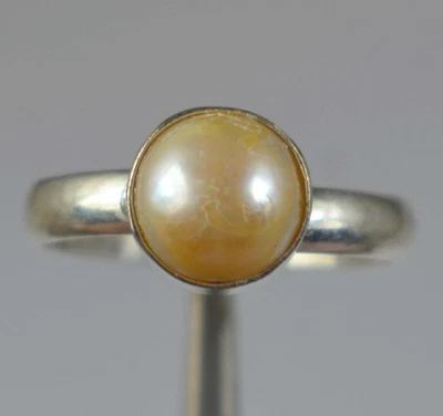 Anillo para hombre natural de perlas blancas del Mar del Sur de 6,75 quilates gemas redondas certificado Foto 1 de 4