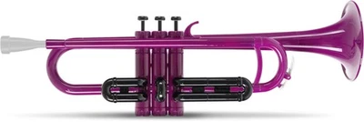 Trompette en Sib Plastique ABS 3 Piston Perinet Aluminium + Housse Violet - Photo 1/4