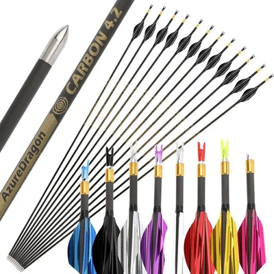 31" Pure Carbon Arrow SP700-1000 Archery Spin Wing Compound Recurve Bow Shooting - Image 1 of 4