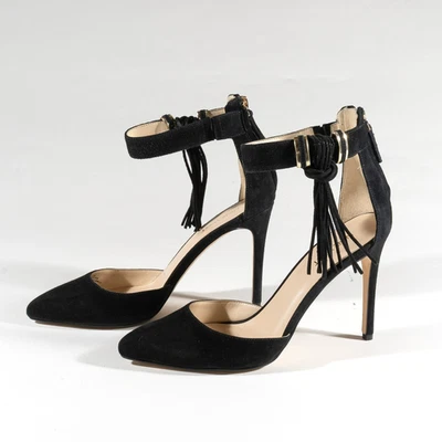 Nine West Black Suede Everafter Pointed Heels, Size 8M - Image 1 of 4