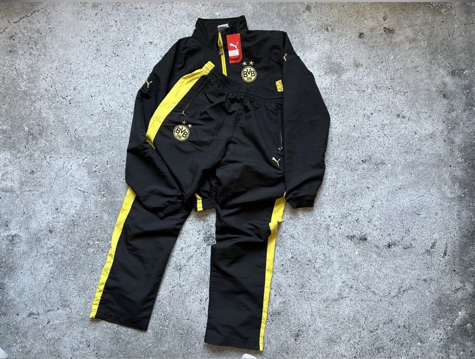 Chaqueta y Pantalones Chándal Borussia Dortmund BVB 09 PUMA - Negro y Amarillo Talla L  Foto 1 de 4
