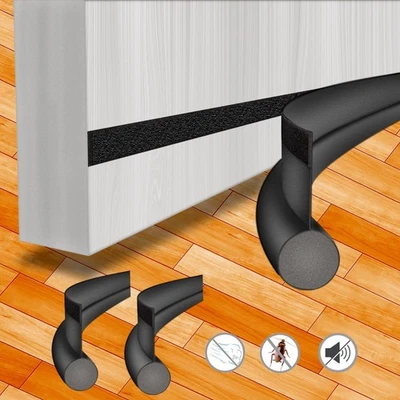 Zugluftstopper Tür 96cm selbstklebend isolierend schalldämmend schwarz - Bild 1 von 2