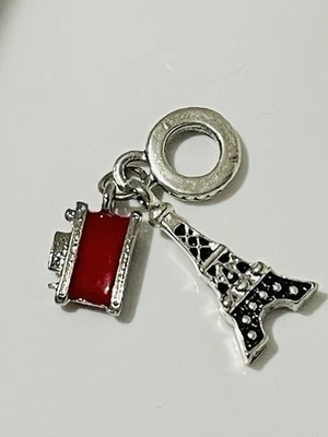 Eiffel Tower Dangle Charm Travel Paris France Genuine 925 Sterling Silver 💖 - Image 1 of 3