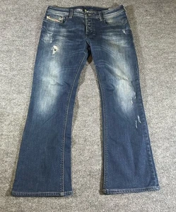 Diesel Men’s Blue Jeans Dark Wash 33x30 Measured Bootcut Zathan Stretch EUC - Picture 1 of 11