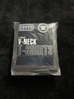 HB Harbor Bay V Neck Tshirt 4XLT Black 3 Pack New - Image 1 of 3
