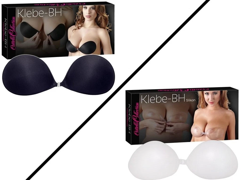 Silikon Klebe BH Schwarz Transparent B/C Trägerlos Selbstklebend - Bild 1 von 1