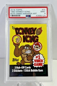 2018 Topps 80th Anniversary Wrapper Art 1982 Donkey Kong #20 PSA 9 Pop 2 - Picture 1 of 6