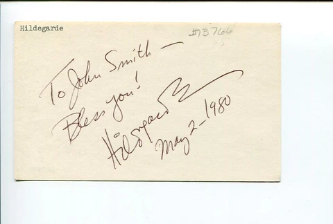 Hildegarde Cabaret Singer Darling Je Vous Aime Beaucoup Signed Autograph Cover
