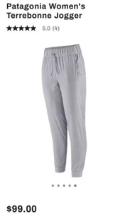 NWT Patagonia Women's XS Terrebonne Slim Fit Joggers Pants Light Grey New - Picture 1 of 16