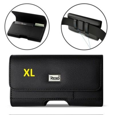 XL leather Holster belt clip Loop Card holder Pouch Fit a Hard Case on Galaxy S9 - Image 1 of 4