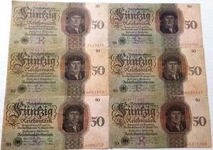 RARE 1924 ANTI-INFLATION 50 MARKS WORTH 500 MILLION 1923 MKS! F-VF Priced SINGLY - Picture 1 of 2