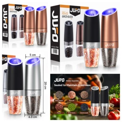 JUFO UK LTD UK JUFO Gravity Sensor Automatic Electric Salt And Pepper Grinder Mill Set