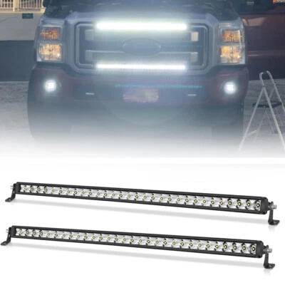 Barra de luz LED delgada de una fila de montaje de parrilla de 2x30/32" para Ford F250 F350 Super Duty Foto 1 de 4