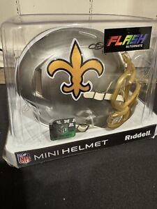 Chris Olave Signed New Orleans Saints Flash Mini Helmet Beckett Witness COA