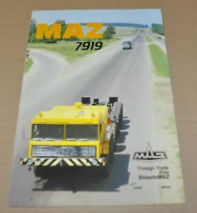 MAZ MZKT 7919 Truck Tractor Special Vehicle Russian Avtoexport Brochure Prospekt - Picture 1 of 3