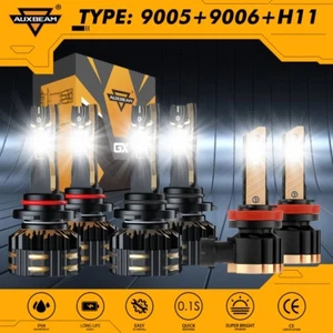 For Toyota Corolla 09-13 AUXBEAM GX LED Headlight Bulbs Hi/Lo+Fog Light 6500K 6X - Picture 1 of 12