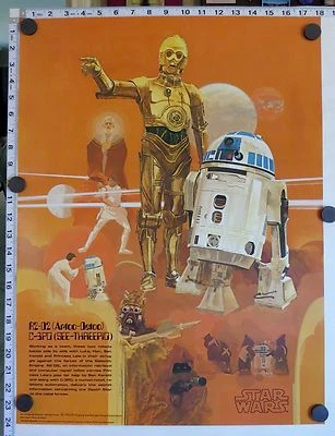 Original R2-D2 / C-3PO Poster - STAR WARS BURGER KING COCA-COLA (1977) - NM!