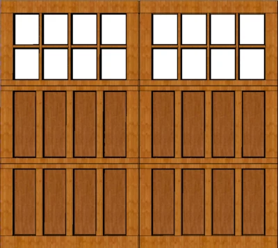 Puerta de garaje de madera 9x8 AmanaDoors modelo 104NW16 Foto 1 de 4