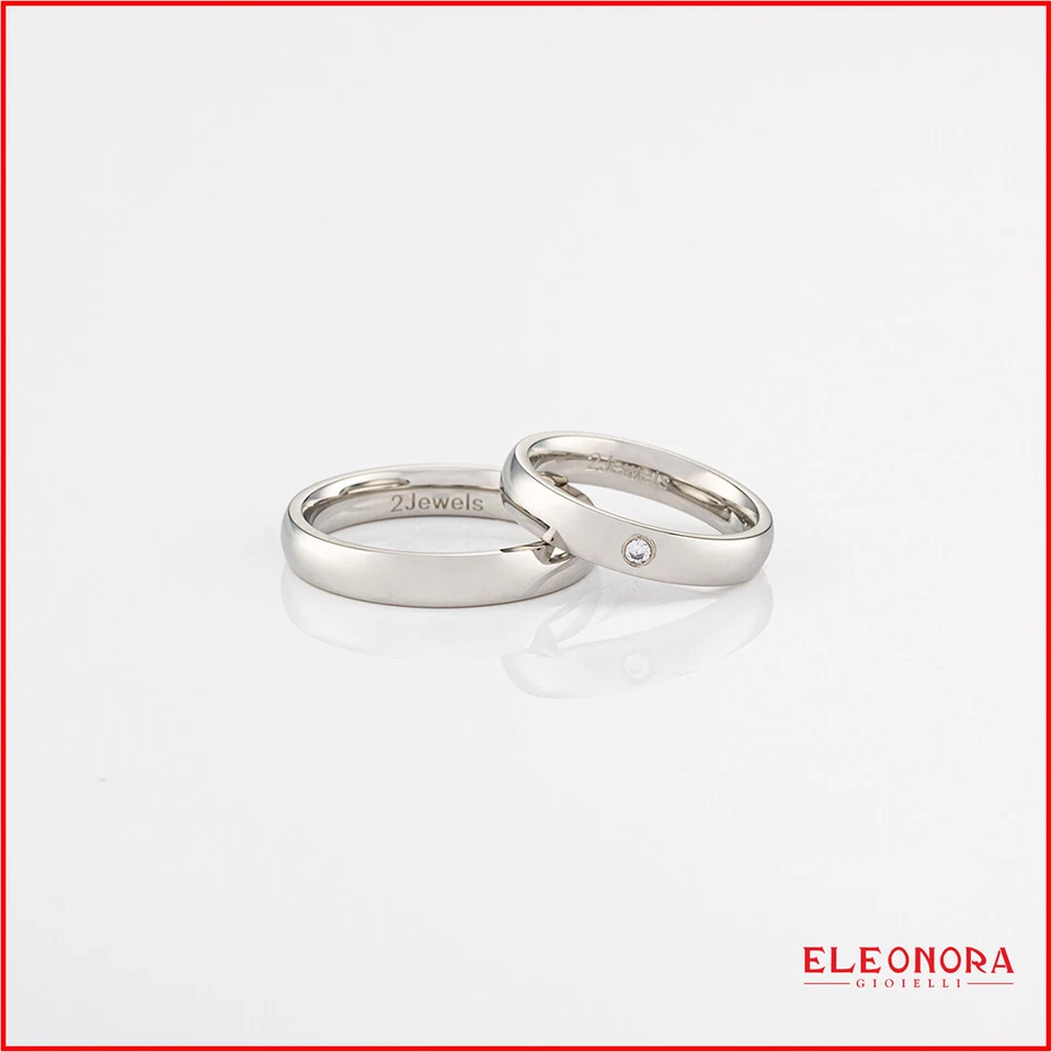 anelli di fidanzamento in acciaio fedi fedine fascia da matrimonio con nomi - Immagine 1 di 1