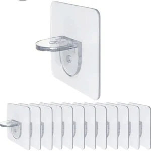 10x Shelf Support Plastic Self Adhesive Bracket Wardrobe Cabinet Shelves Holders - Picture 1 of 5