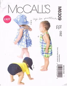 McCall's 6309 ~ Kleinkinderkleid, Höschen, Strampler, Windelabdeckung ~ S-XL - Bild 1 von 4